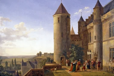 Indre & Loire N* 183 - Castillo de Loches - Encuentro de Carlos VII y Juana de Arco en Loches - por Alexandre Millin du Perreux (1764-1843)